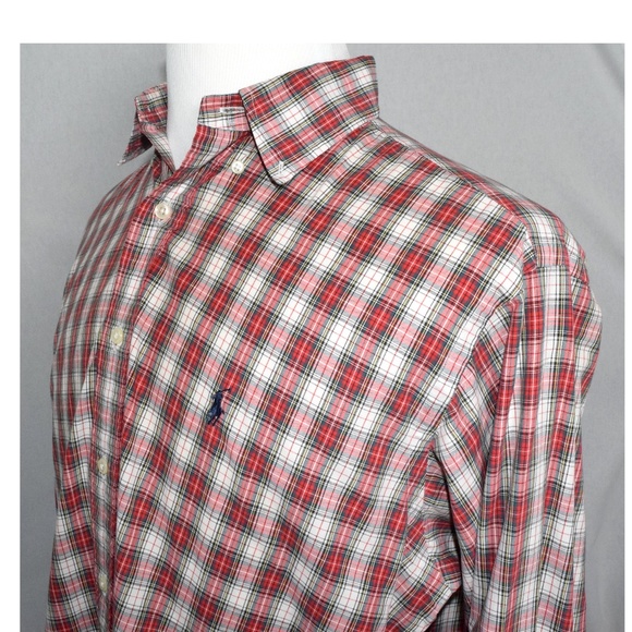 Ralph Lauren Other - Ralph Lauren Men's Button Up Plaid Red/White Sz16
